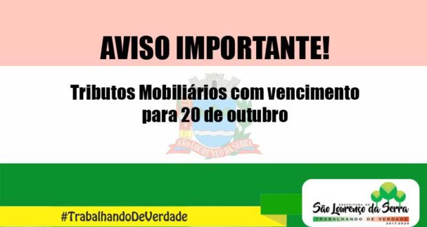 Aviso Importante - Tributos Mobiliários