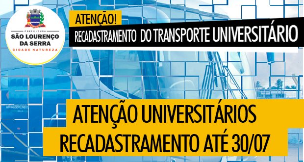 Atenção universitários! Recadastramento do Transporte Universitário 2019